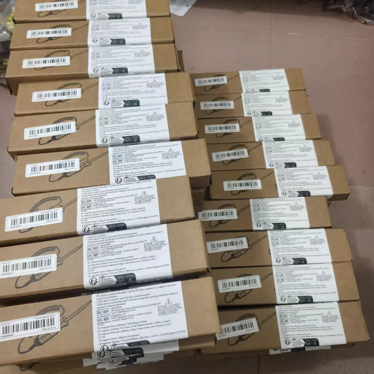 Packed boxes ready for global shipping